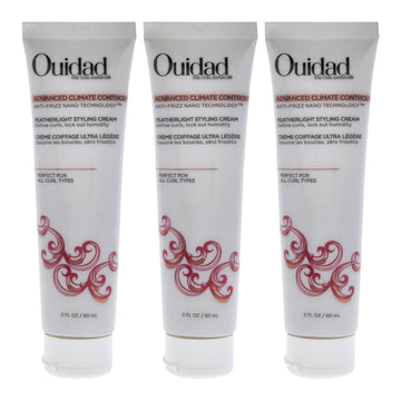 Advanced Climate Control Featherlight Styling Cream by Ouidad for Unisex - 2 oz Cream - Pack of 3