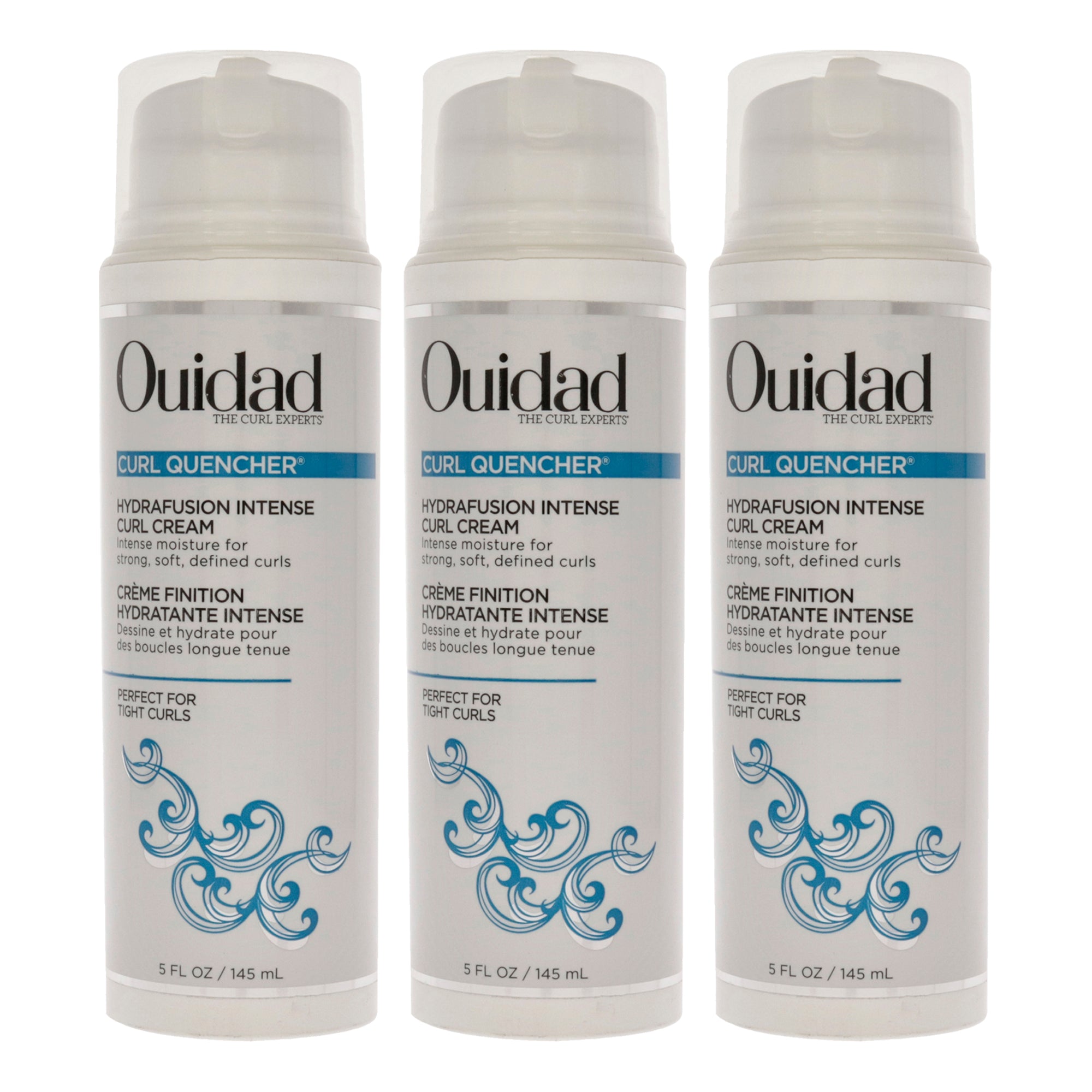 Curl Quencher Hydrafusion Intense Curl Cream by Ouidad for Unisex - 5 oz Cream - Pack of 3