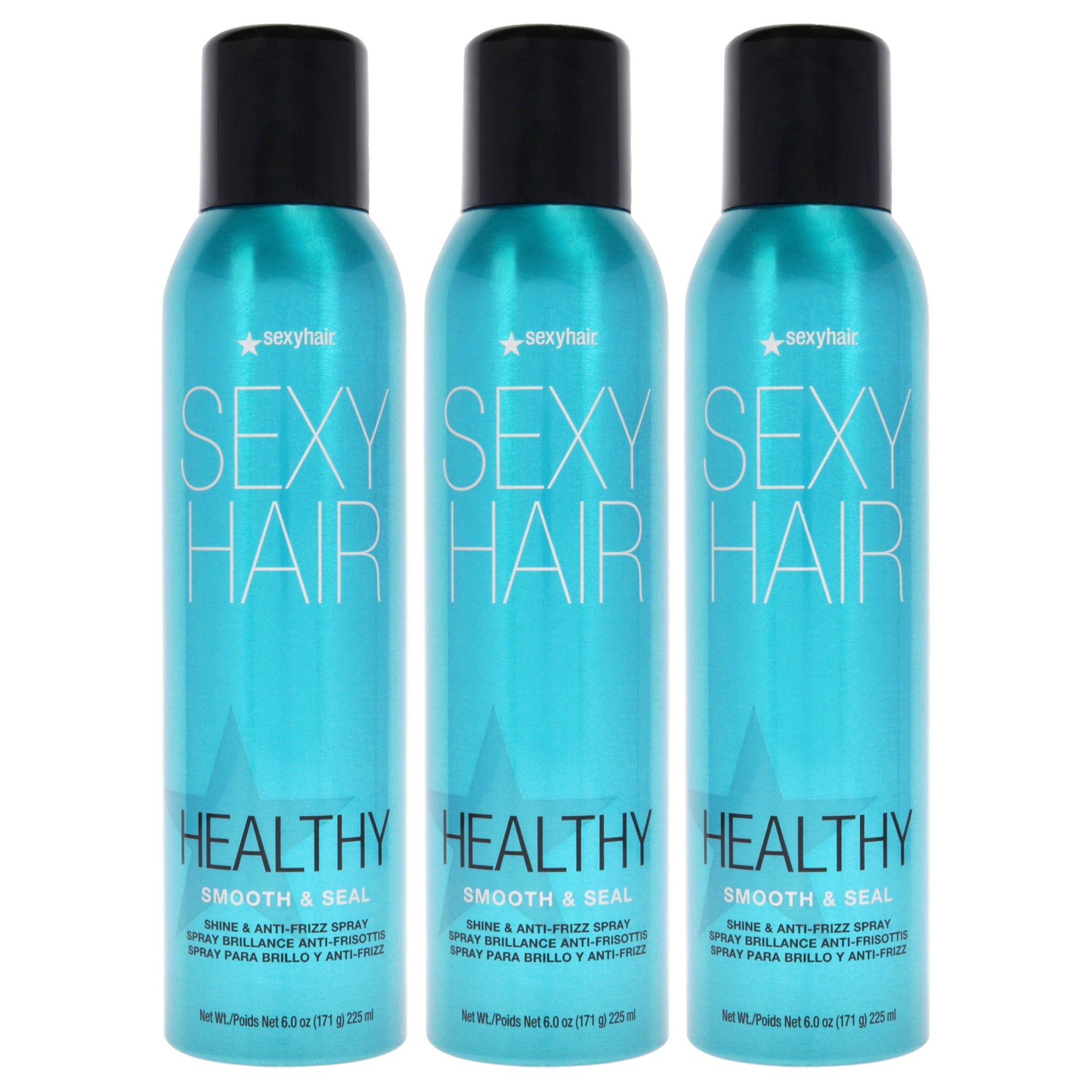 Sexy Hair Healthy Smooth and Seal Anti-Frizz Spray by Sexy Hair for Unisex - 6 oz Hair Spray - Pack of 3