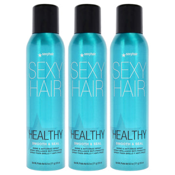 Sexy Hair Healthy Smooth and Seal Anti-Frizz Spray by Sexy Hair for Unisex - 6 oz Hair Spray - Pack of 3