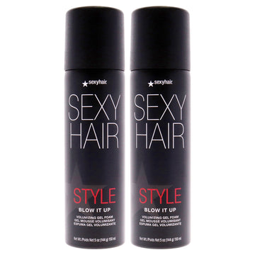 Style Sexy Hair Blow It Up Volumizing Gel Foam by Sexy Hair for Unisex - 5 oz Gel - Pack of 2