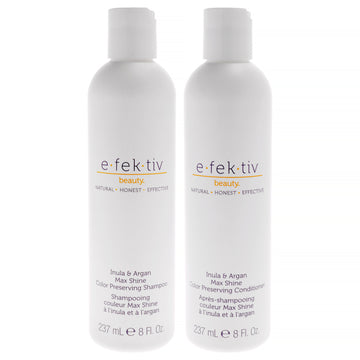 Inula Plus Argan Max Shine Color Preserving Kit by e.fek.tiv for Unisex - 2 Pc Kit 8oz Shampoo, 8oz Conditioner
