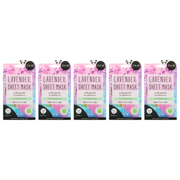 Sheet Mask Kit by Oh K! for Unisex - 10 Pc Kit 5Pc Sheet Mask - Cucumber, 5Pc Sheet Mask - Lavender