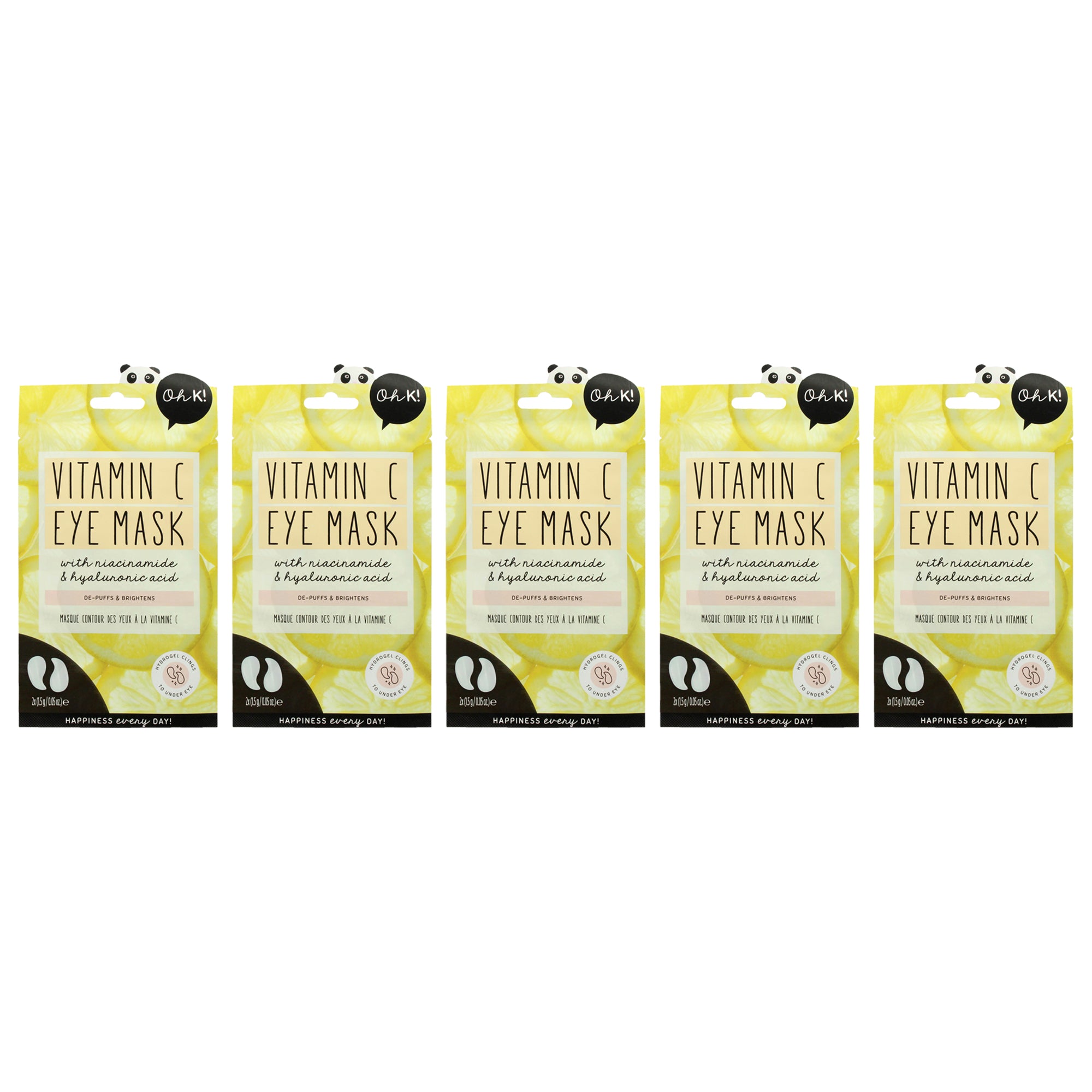 Eye Mask Kit by Oh K! for Unisex - 10 Pc Kit 5Pc Eye Mask - Ginseng and Eucalyptus, 5Pc Eye Mask - Vitamin C