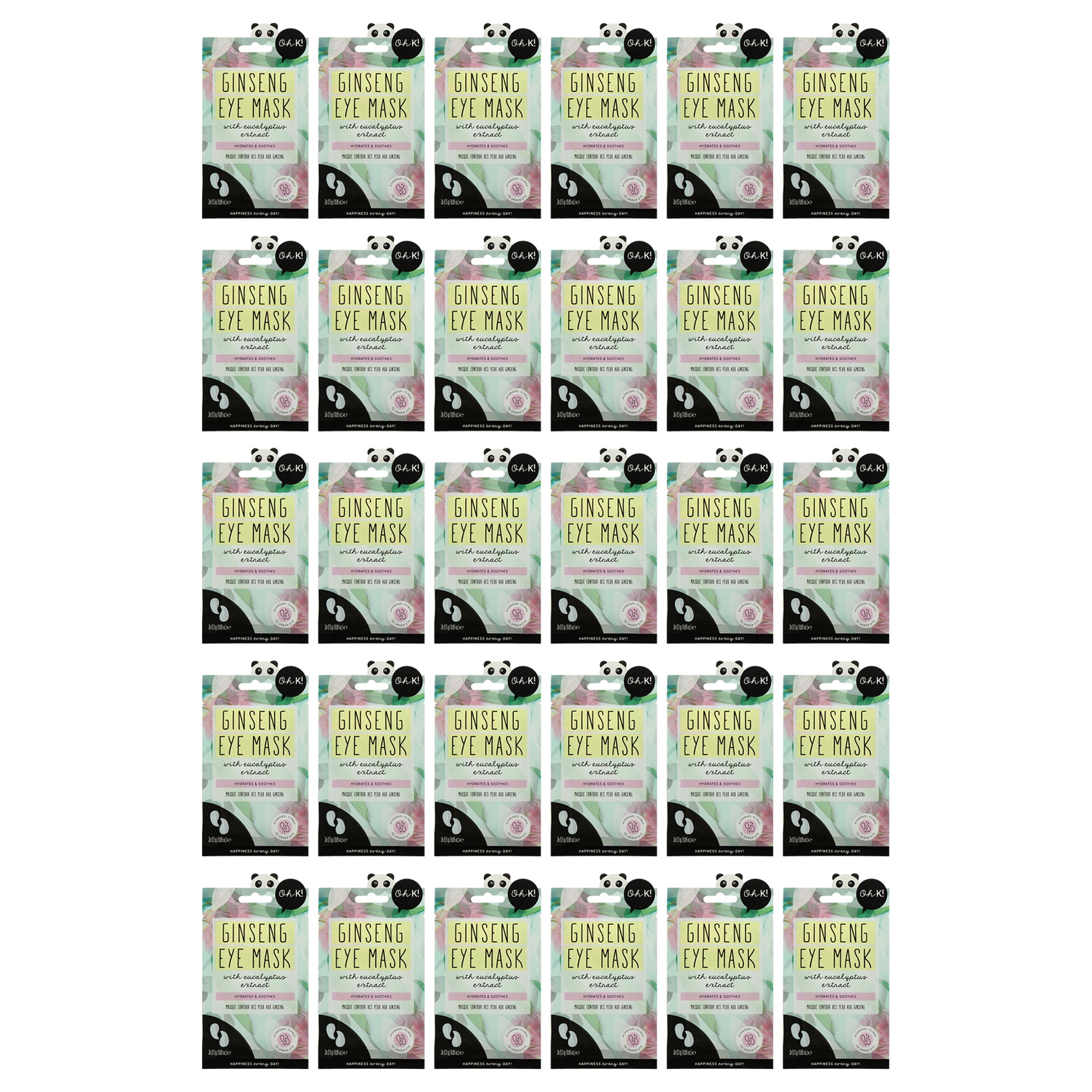 Eye Mask - Ginseng and Eucalyptus by Oh K! for Unisex - 1 Pair Mask - Pack of 30