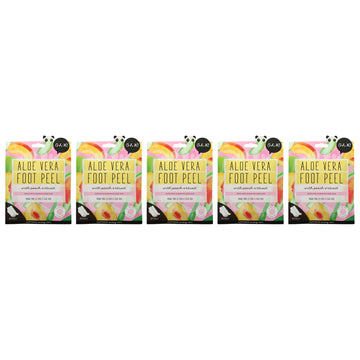 Jelly Foot Peel - Aloe Vera by Oh K! for Unisex - 1 Pair Mask - Pack of 5