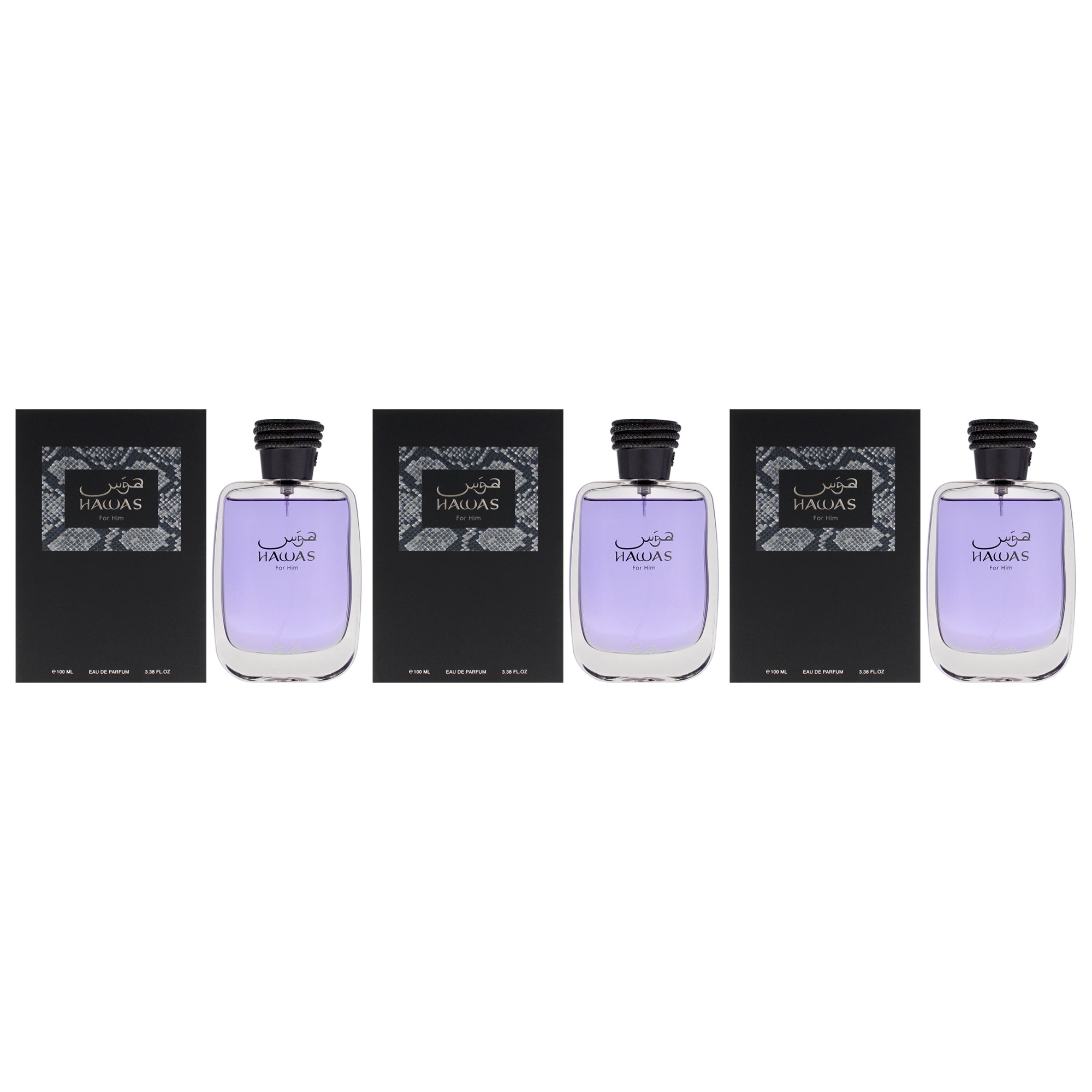 Hawas by Rasasi for Men - 3.38 oz EDP Spray - Pack of 3