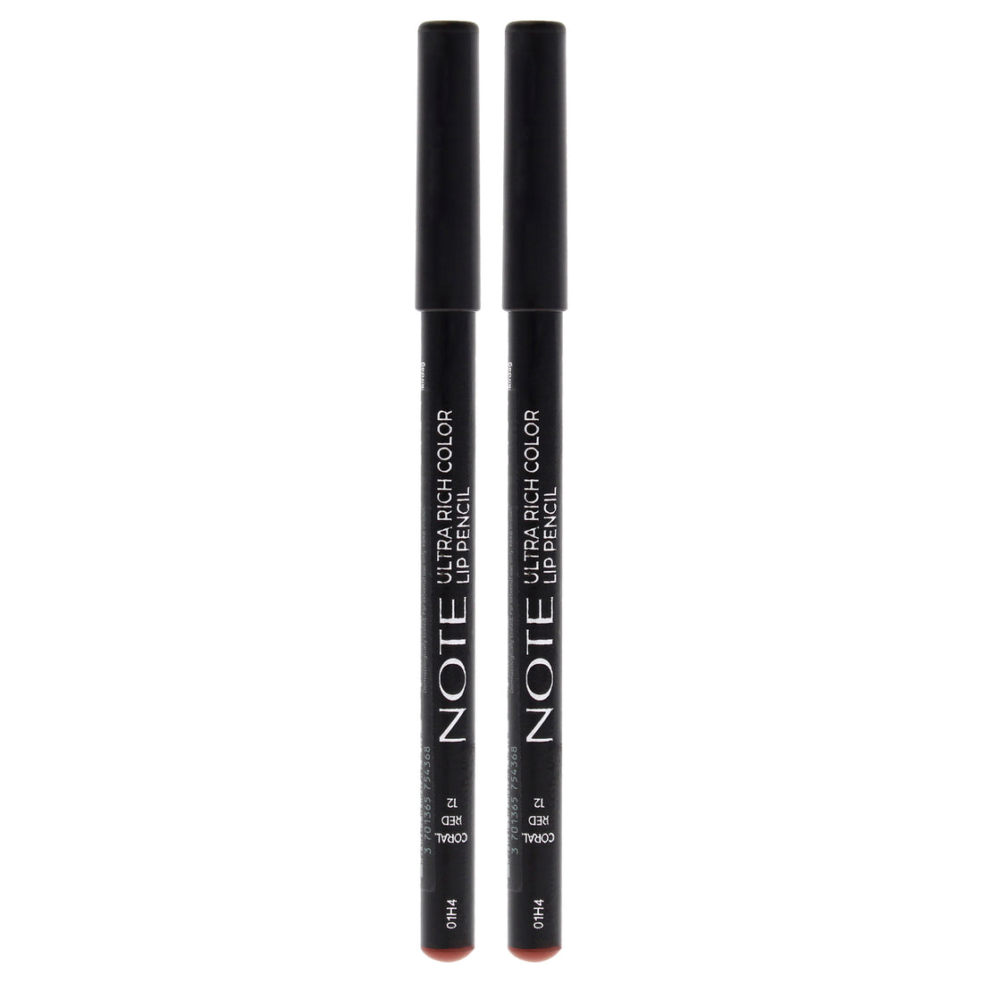 Ultra Rich Color Lip Pencil - 12 Coral Red by Note Cosmetique for Women - 0.04 oz Lip Pencil - Pack of 2