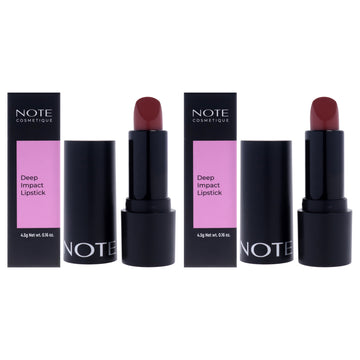 Deep Impact Lipstick - 06 Cinnamon by Note Cosmetique for Women - 0.16 oz Lipstick - Pack of 2