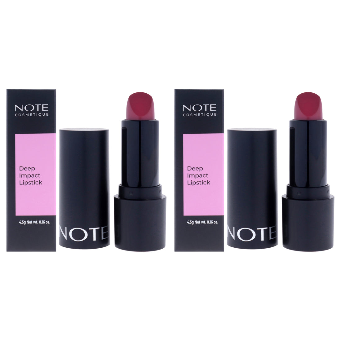 Deep Impact Lipstick - 11 Vibrant Pink by Note Cosmetique for Women - 0.16 oz Lipstick - Pack of 2