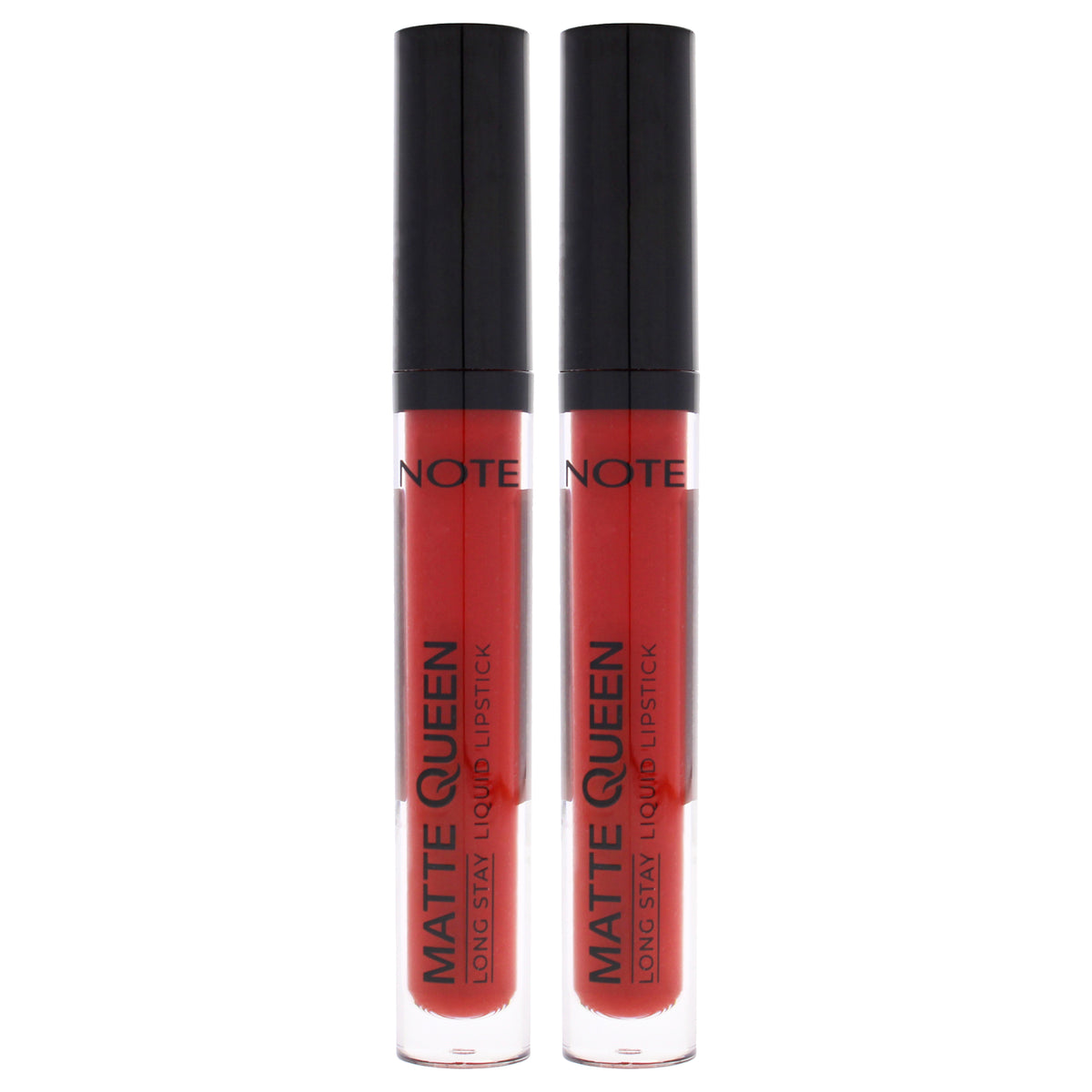 Matte Queen Liquid Lipstick - 15 Majestic Red by Note Cosmetique for Women - 0.14 oz Lipstick - Pack of 2