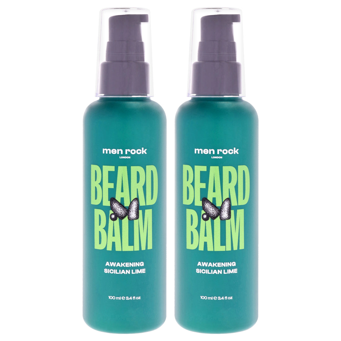 Awakening Beard Balm - Sicilian Lime by Men Rock for Men - 3.4 oz Balm - Pack of 2