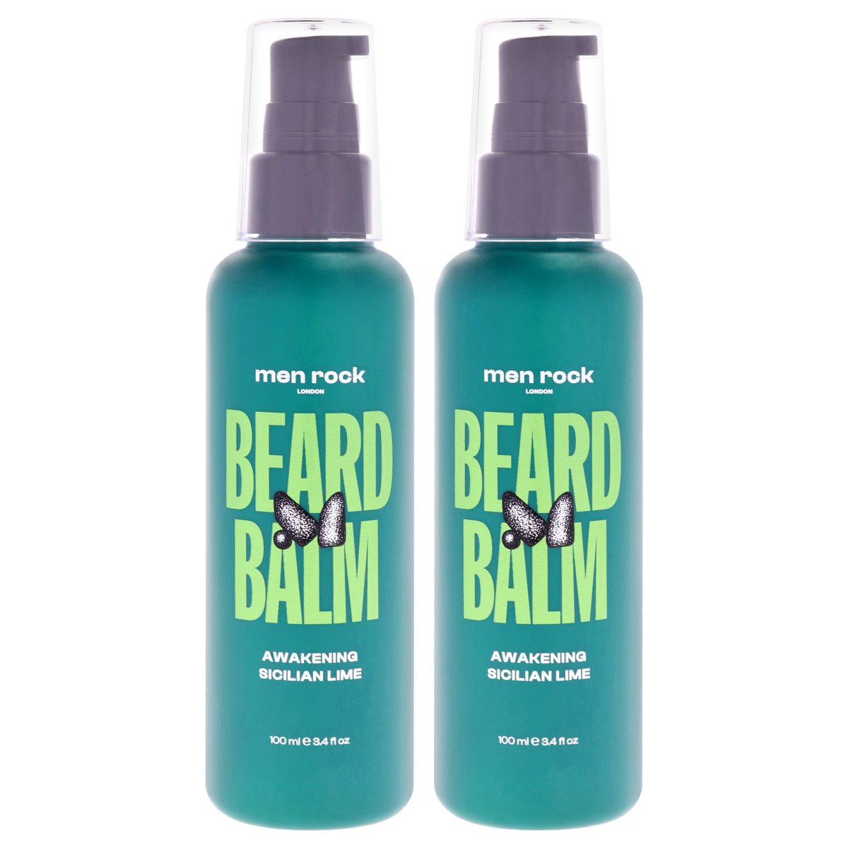 Awakening Beard Balm - Sicilian Lime by Men Rock for Men - 3.4 oz Balm - Pack of 2