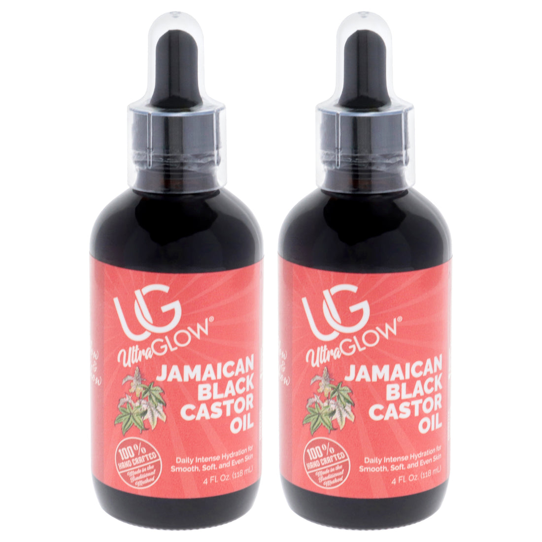 Ultra Glow Jamaican Black Castor Oil by UltraGlow for Unisex - 4 oz Oil - Pack of 2