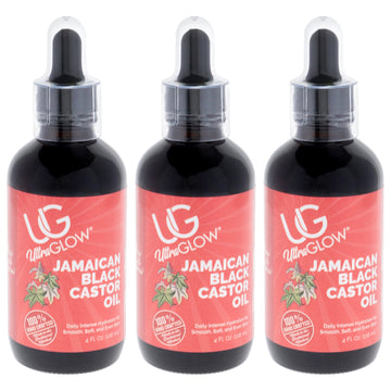 Ultra Glow Jamaican Black Castor Oil by UltraGlow for Unisex - 4 oz Oil - Pack of 3