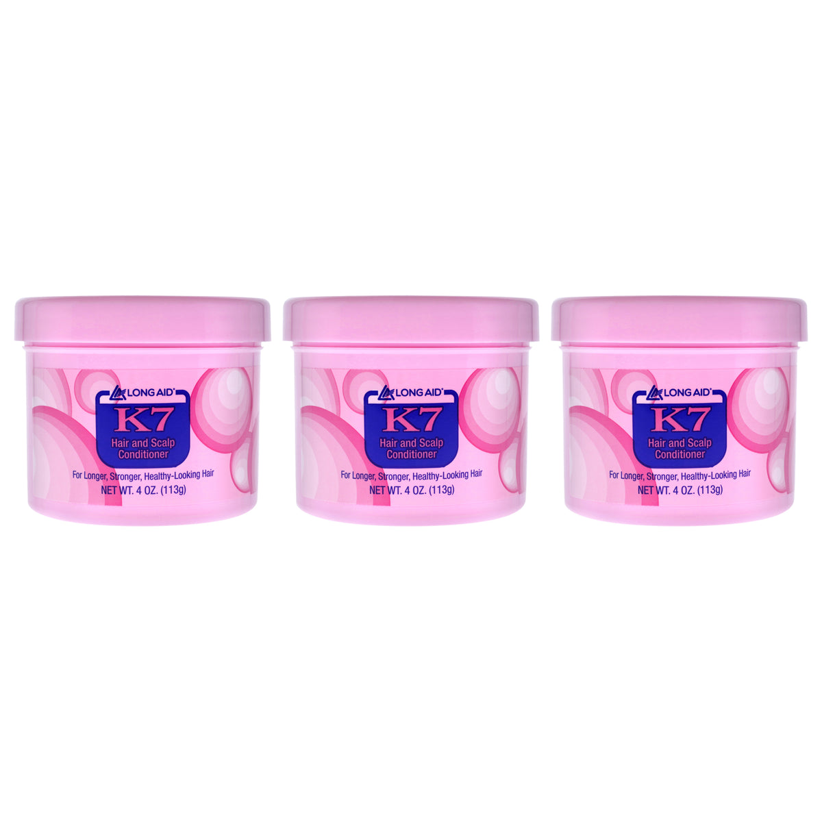 Long-Aid K7 Hair and Scalp Conditioner by Ampro for Women - 4 oz Conditioner - Pack of 3