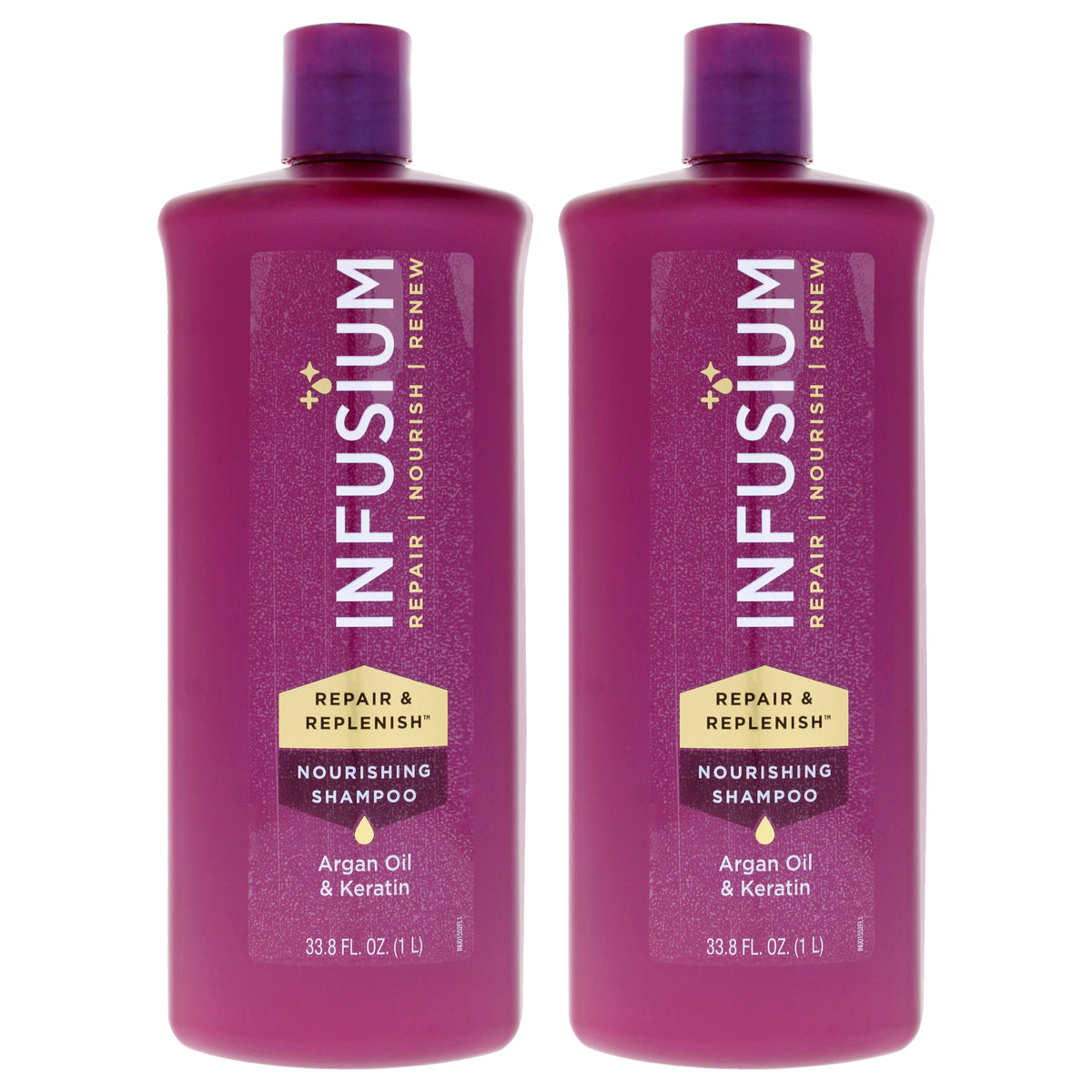 Repair and Replenish Nourishing Shampoo by Infusium for Unisex - 33.8 oz Shampoo - Pack of 2