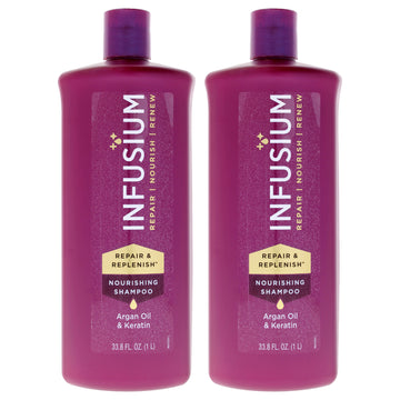Repair and Replenish Nourishing Shampoo by Infusium for Unisex - 33.8 oz Shampoo - Pack of 2
