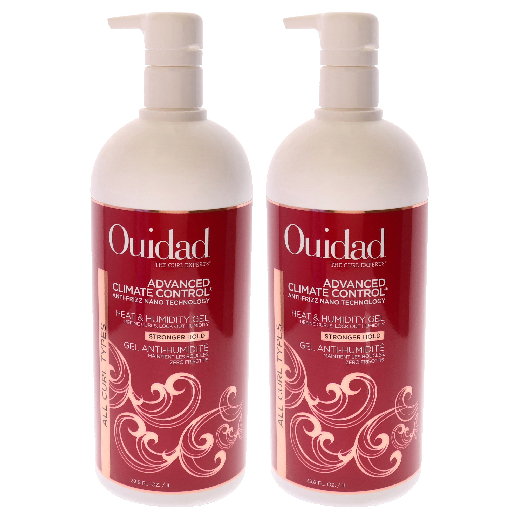 Advanced Climate Control Heat and Humidity Gel - Strong Hold by Ouidad for Unisex - 33.8 oz Gel - Pack of 2