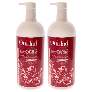 Advanced Climate Control Heat and Humidity Gel - Strong Hold by Ouidad for Unisex - 33.8 oz Gel - Pack of 2