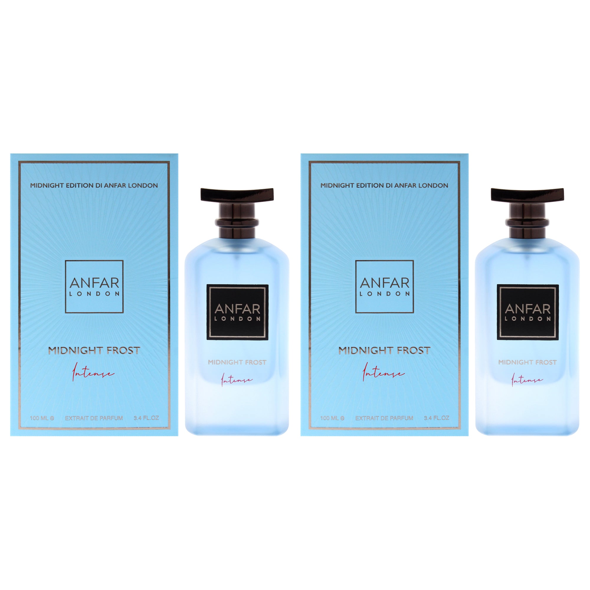 Midnigth Edition - Midnight Frost Intense by Anfar for Women - 3.4 oz Extrait De Parfum Spray - Pack of 2