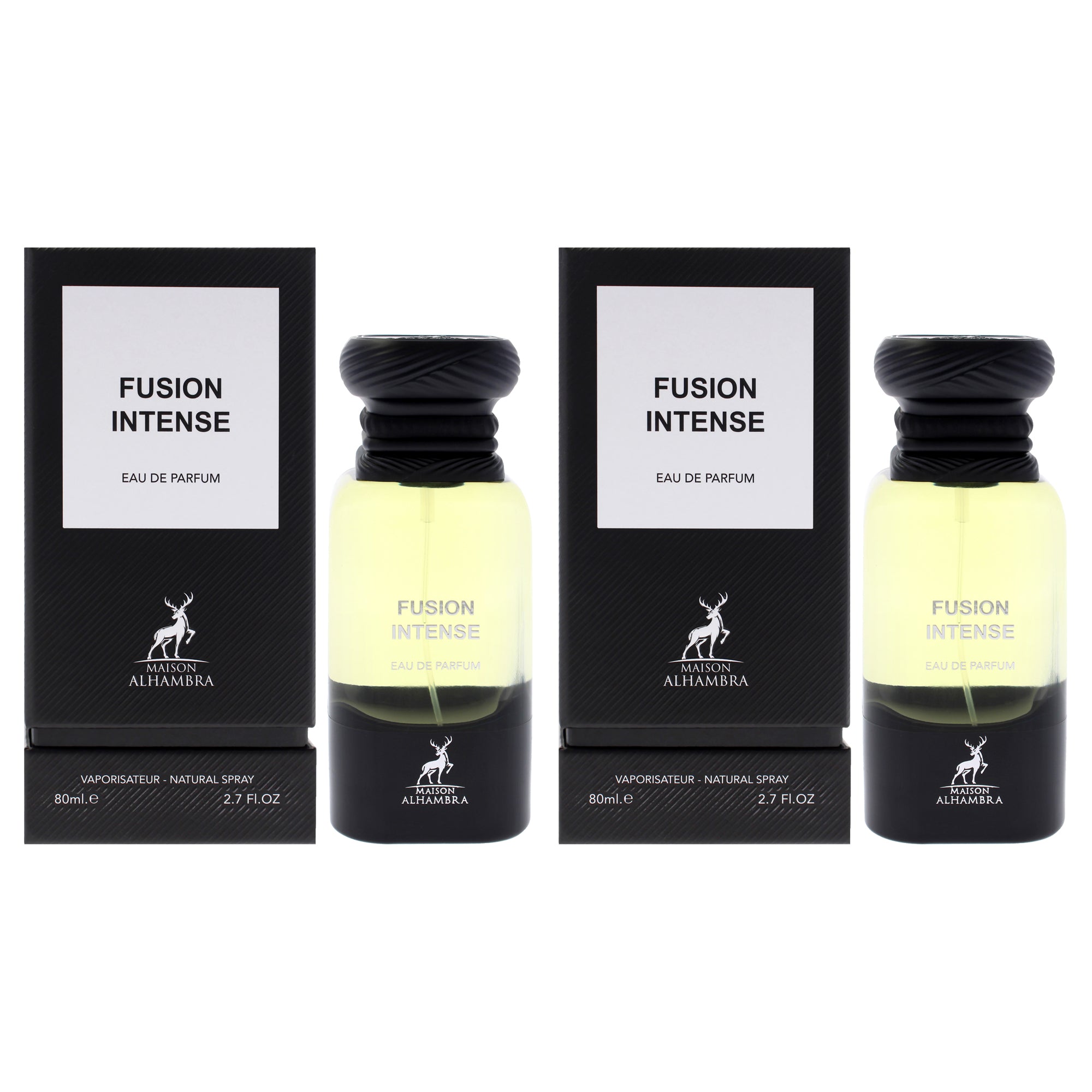Fusion Intense by Maison Alhambra for Men - 2.7 oz EDP Spray - Pack of 2
