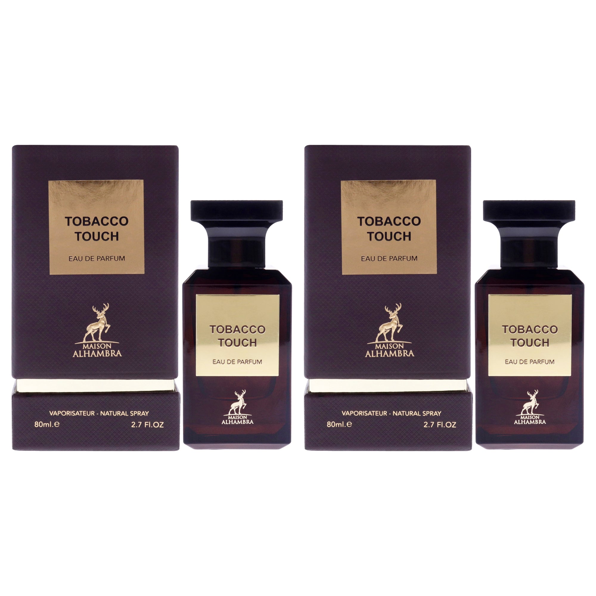 Tobacco Touch by Maison Alhambra for Men - 2.7 oz EDP Spray - Pack of 2