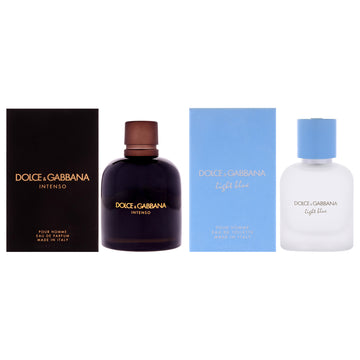 Dolce and Gabbana Kit by Dolce and Gabbana for Men - 2 Pc Kit 1.7oz Light Blue EDT Spray, 4.2oz Pour Homme Intenso EDP Spray