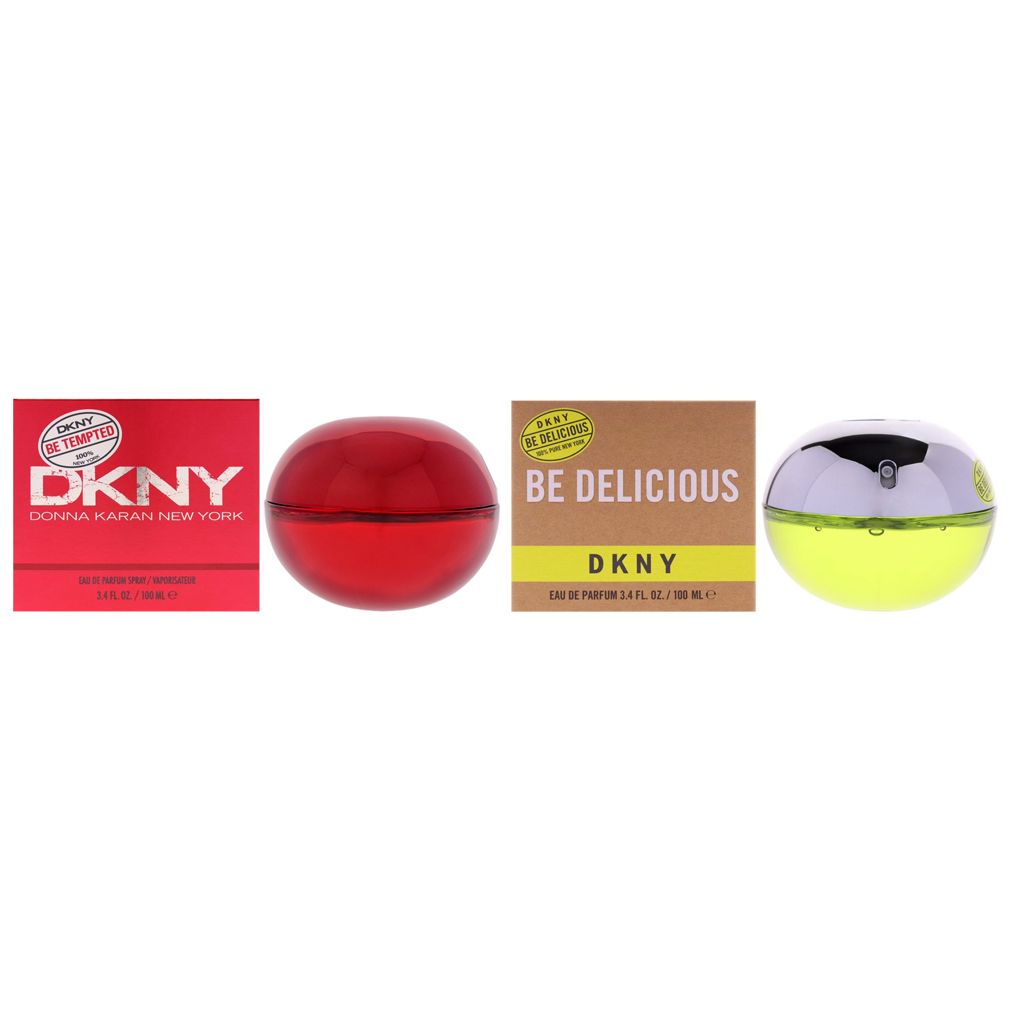 DKNY Kit by Donna Karan for Women - 2 Pc Kit 3.4oz DKNY Be Delicious EDP Spray, 3.4oz DKNY Be Tempted EDP Spray