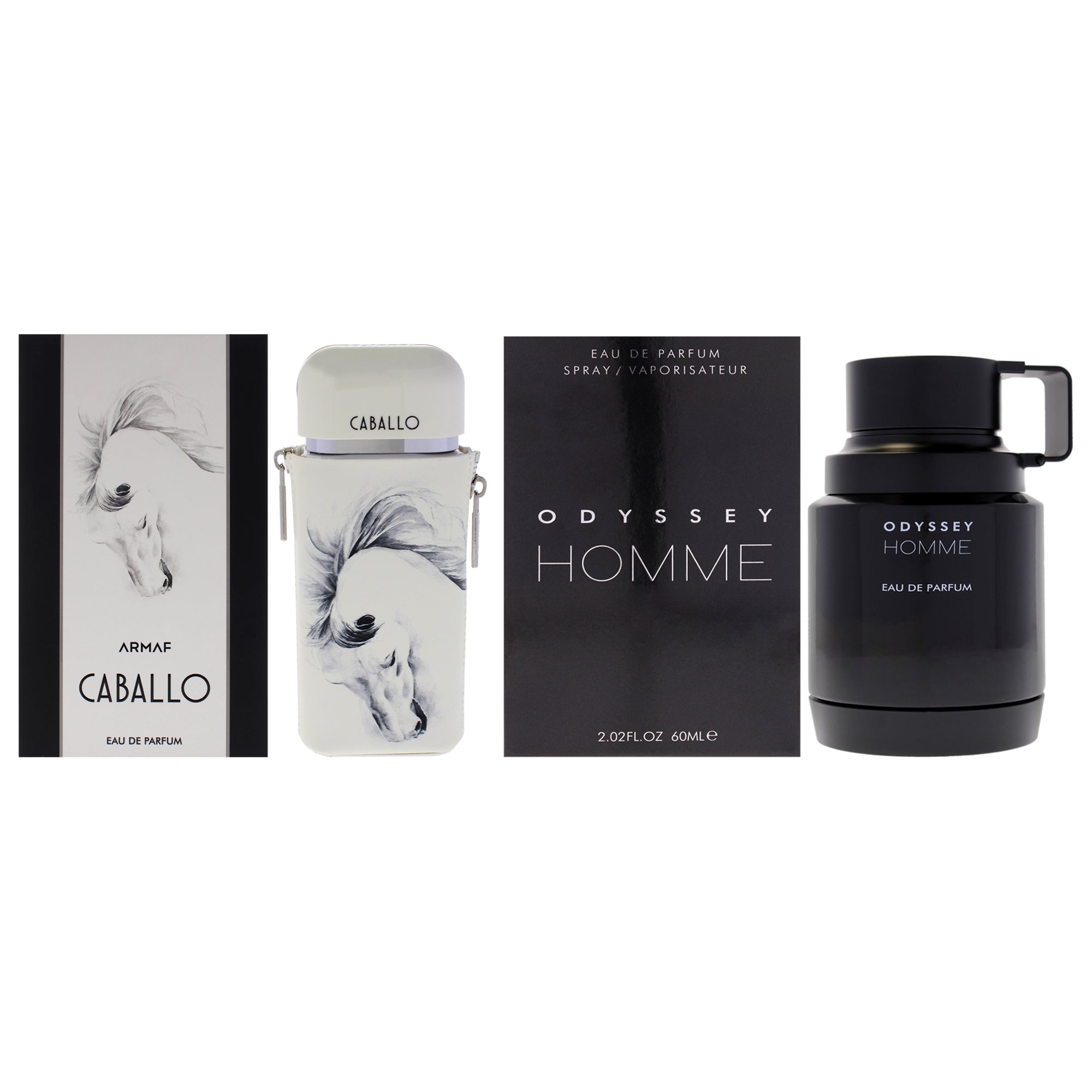 Armaf Kit by Armaf for Men - 2 Pc Kit 2.02oz Odyssey - Homme EDP Spray, 3.4oz Caballo EDP Spray