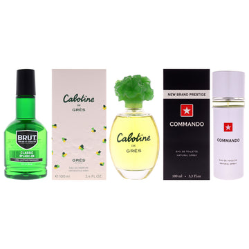 Various Designers Kit by Various Designers for Unisex - 3 Pc Kit 3.3oz Commando EDT Spray, 3.4oz Cabotine EDP Spray, 3.5oz Splash-On Original Fragrance Splash
