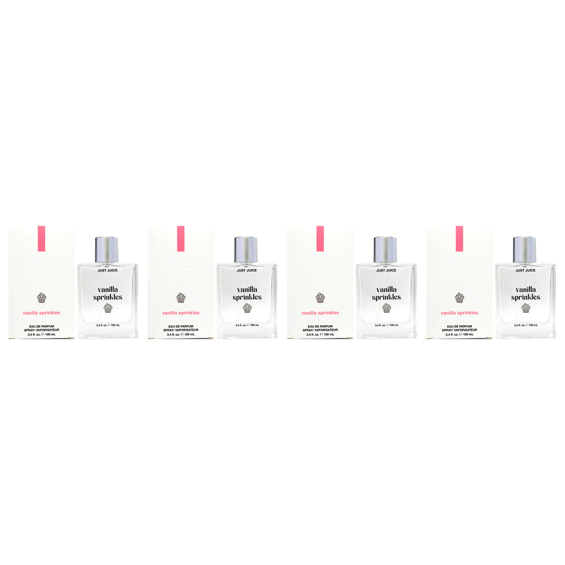 Vanilla Sprinkles by Just Juice for Unisex - 3.4 oz EDP Spray - Pack of 4