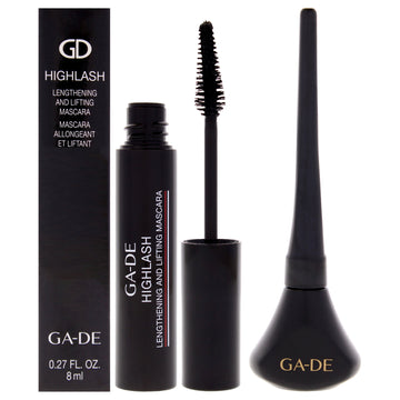 Highlash Mascara and Dip Liner Waterproof Kit by GA-DE for Women - 2 Pc Kit 0.27oz Highlash Lengthening and Lifting Mascara - Black, 0.15oz Dip Liner Waterproof Eyeliner -Black