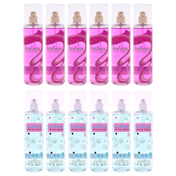 Britney Spears Fragrance Mist Kit by Britney Spears for Women - 12 Pc Kit 6 x 8oz Fantasy Fragrance Mist, 6 x 8oz Curious Fragrance Mist