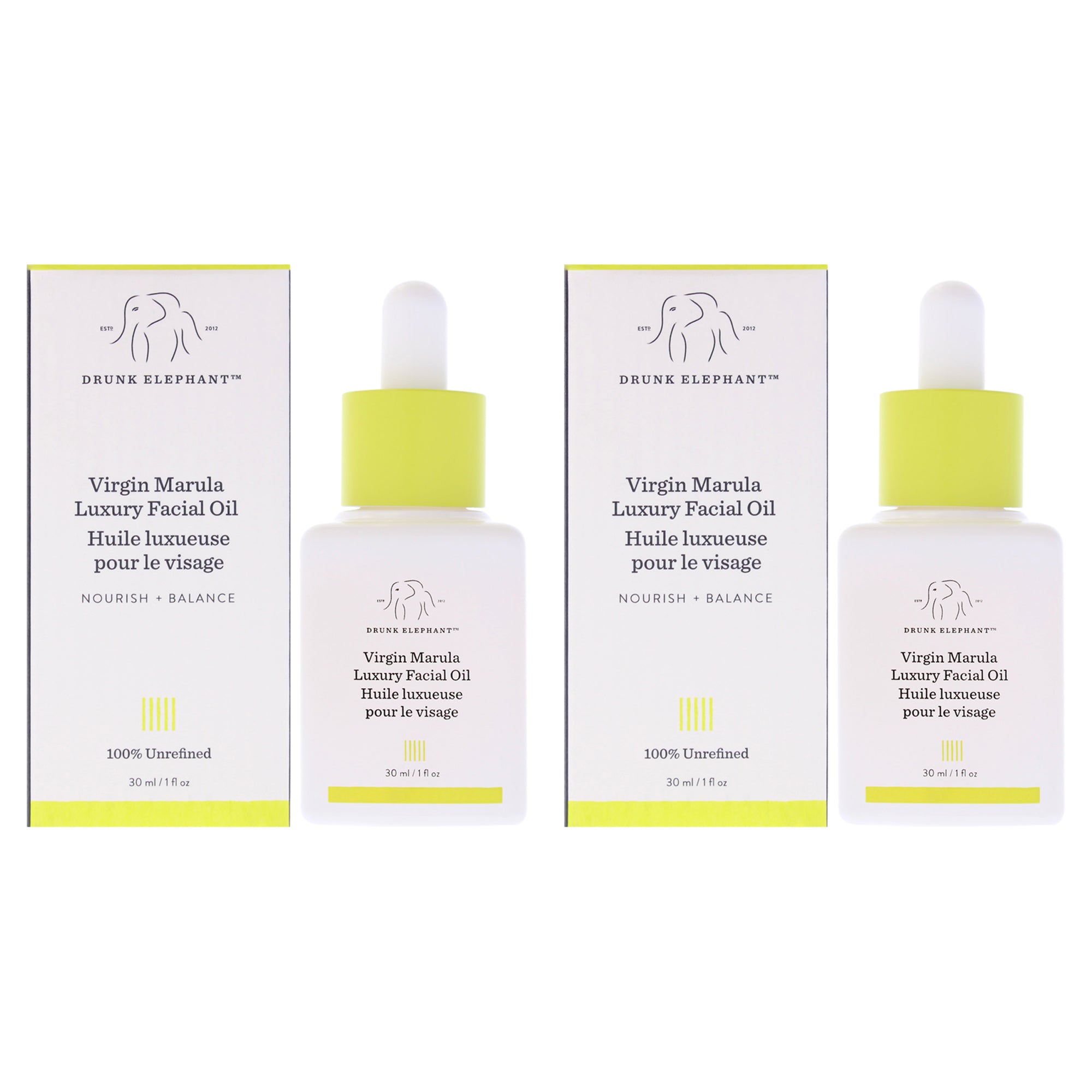 Virgin Marula Luxury Facial Oil by Drunk Elephant for Women - 1 oz Oil - Pack of 2