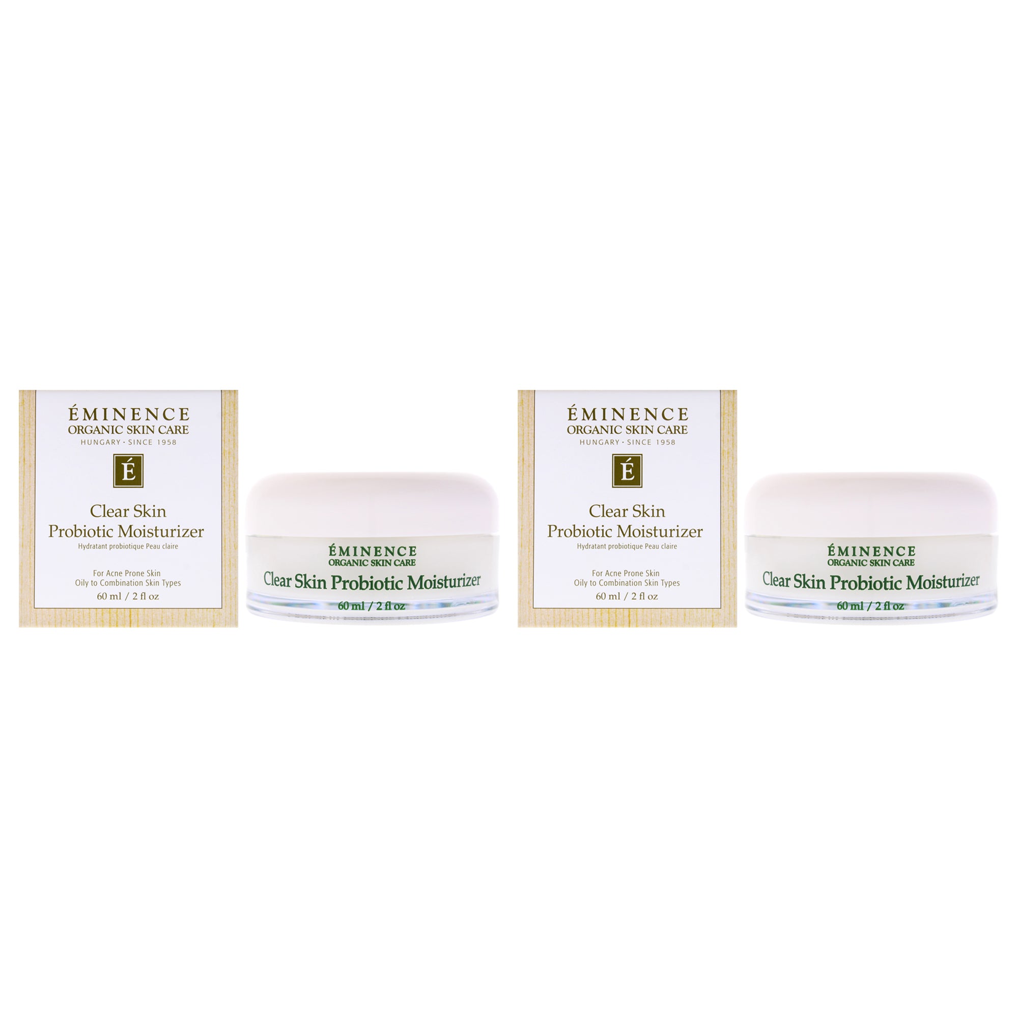 Clear Skin Probiotic Moisturizer by Eminence for Unisex - 2 oz Moisturizer - Pack of 2