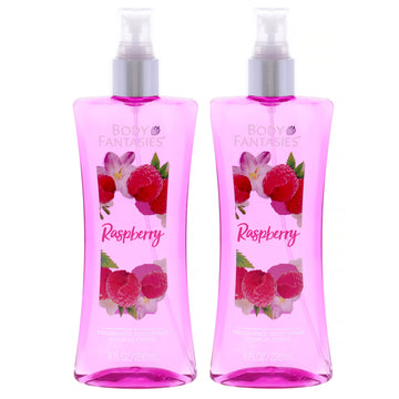 Raspberry Fragrance Body Spray by Body Fantasies for Women - 8 oz Body Spray - Pack of 2