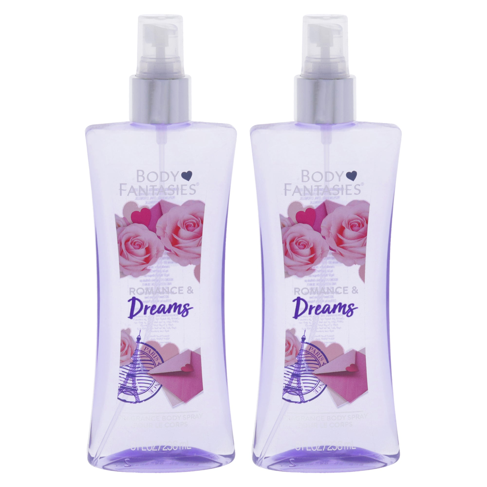 Romance and Dreams by Body Fantasies for Women - 8 oz Body Spray - Pack of 2
