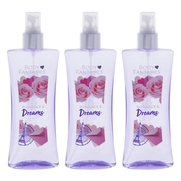 Romance and Dreams by Body Fantasies for Women - 8 oz Body Spray - Pack of 3