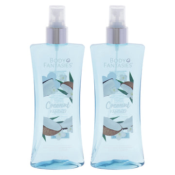 Coconut Fantasy by Body Fantasies for Women - 8 oz Body Spray - Pack of 2