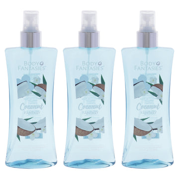 Coconut Fantasy by Body Fantasies for Women - 8 oz Body Spray - Pack of 3