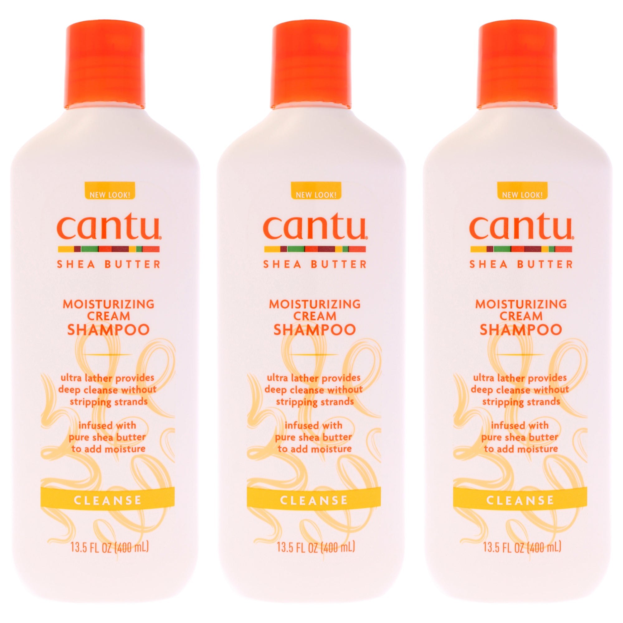 Shea Butter Moisturizing Cream Shampoo by Cantu for Unisex - 13.5 oz Shampoo - Pack of 3