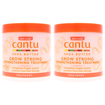 Shea Butter Grow Strong Strengthening Treatment by Cantu for Unisex - 6 oz Treatment - Pack of 2