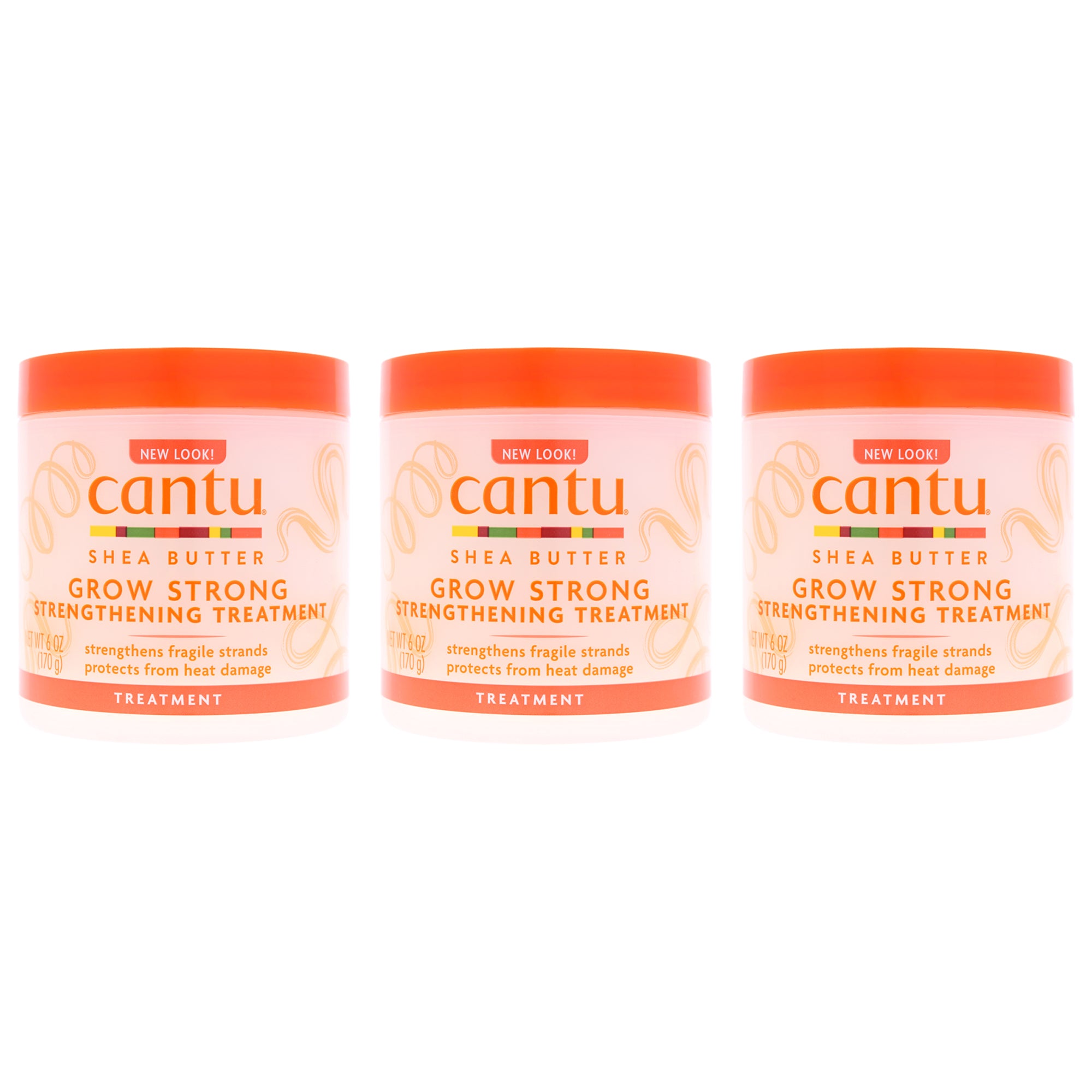 Shea Butter Grow Strong Strengthening Treatment by Cantu for Unisex - 6 oz Treatment - Pack of 3