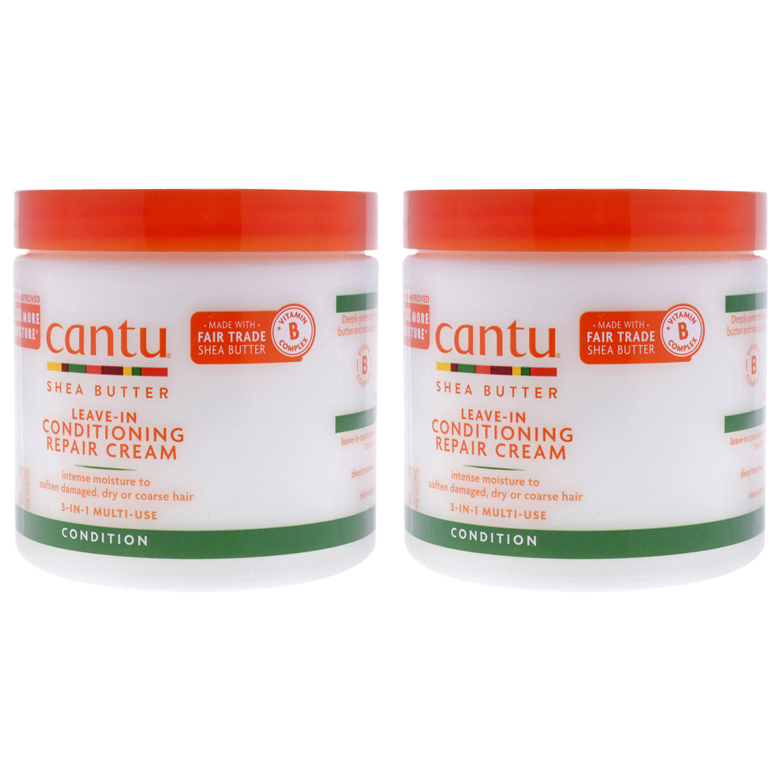 Shea Butter Leave In Conditioning Repair Cream by Cantu for Unisex - 16 oz Conditioner - Pack of 2