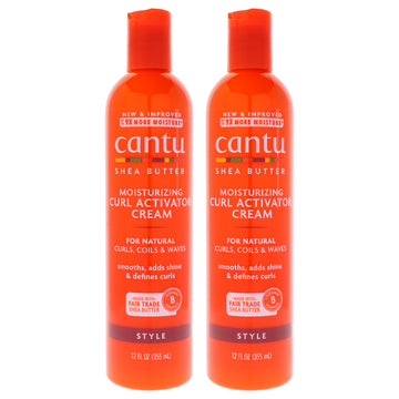 Shea Butter Moisturizing Curl Activator Cream by Cantu for Unisex - 12 oz Cream - Pack of 2