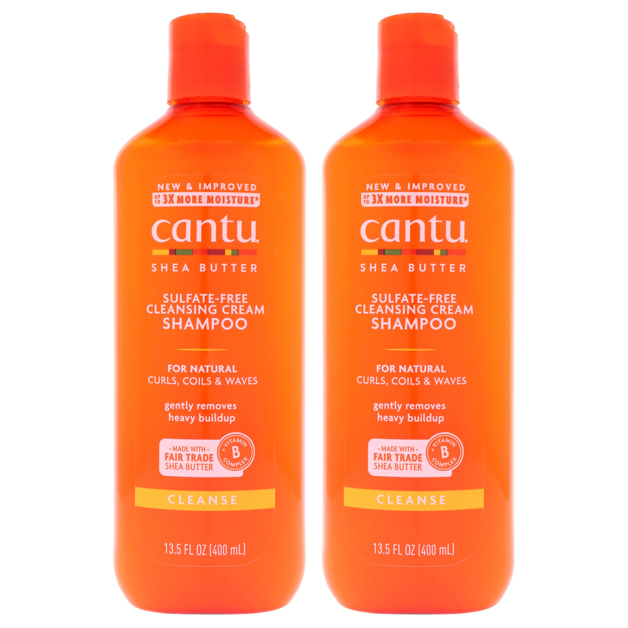 Shea Butter Sulfate free Cleansing Cream Shampoo by Cantu for Unisex - 13.5 oz Shampoo - Pack of 2