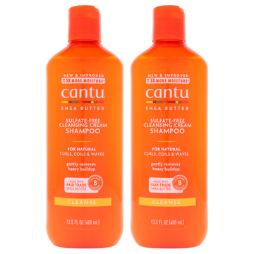 Shea Butter Sulfate free Cleansing Cream Shampoo by Cantu for Unisex - 13.5 oz Shampoo - Pack of 2