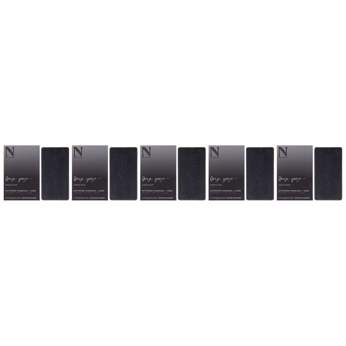 Castille Bar Soap - Onyx Sage by Dr. Natural for Unisex - 4 oz Soap - Pack of 5