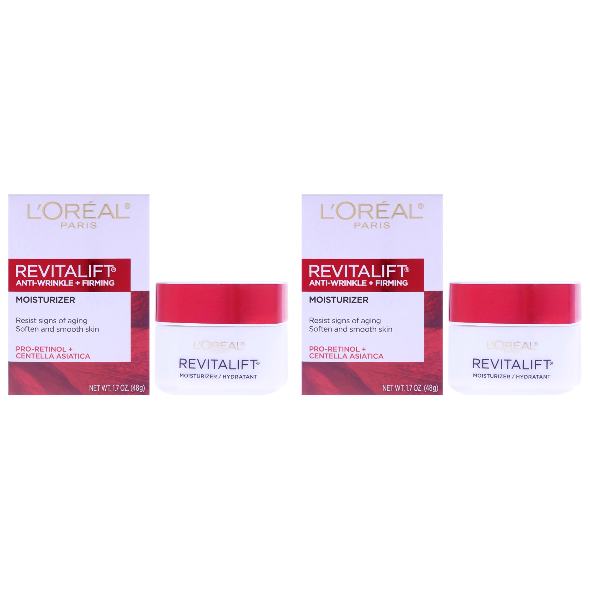 Revitalift Anti Wrinkle and Firming Day Cream by LOreal Paris for Unisex - 1.7 oz Moisturizer - Pack of 2